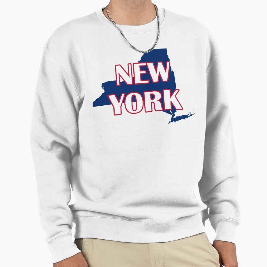 New York State Map Shape Usa Red Sweatshirt - Unique Graphic for Adults - T-Shirt, Sweatshirt, Hoodie