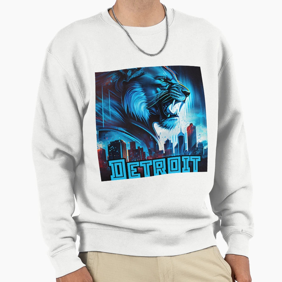 Detroit Football Sweatshirt - Aesthetic Graphic Men Women - T-Shirt, Sweatshirt, Hoodie