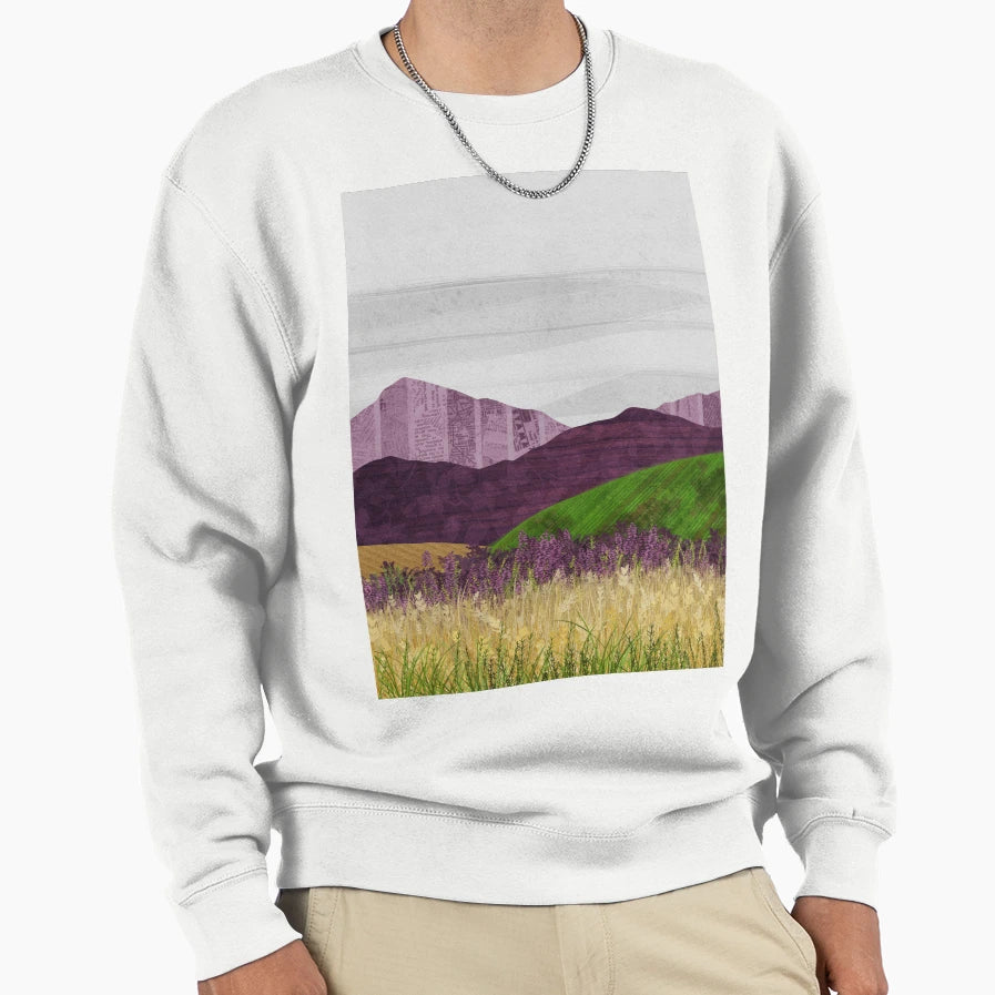 Purple Hills Sweatshirt - Minimalist Print for Adults - T-Shirt, Sweatshirt, Hoodie