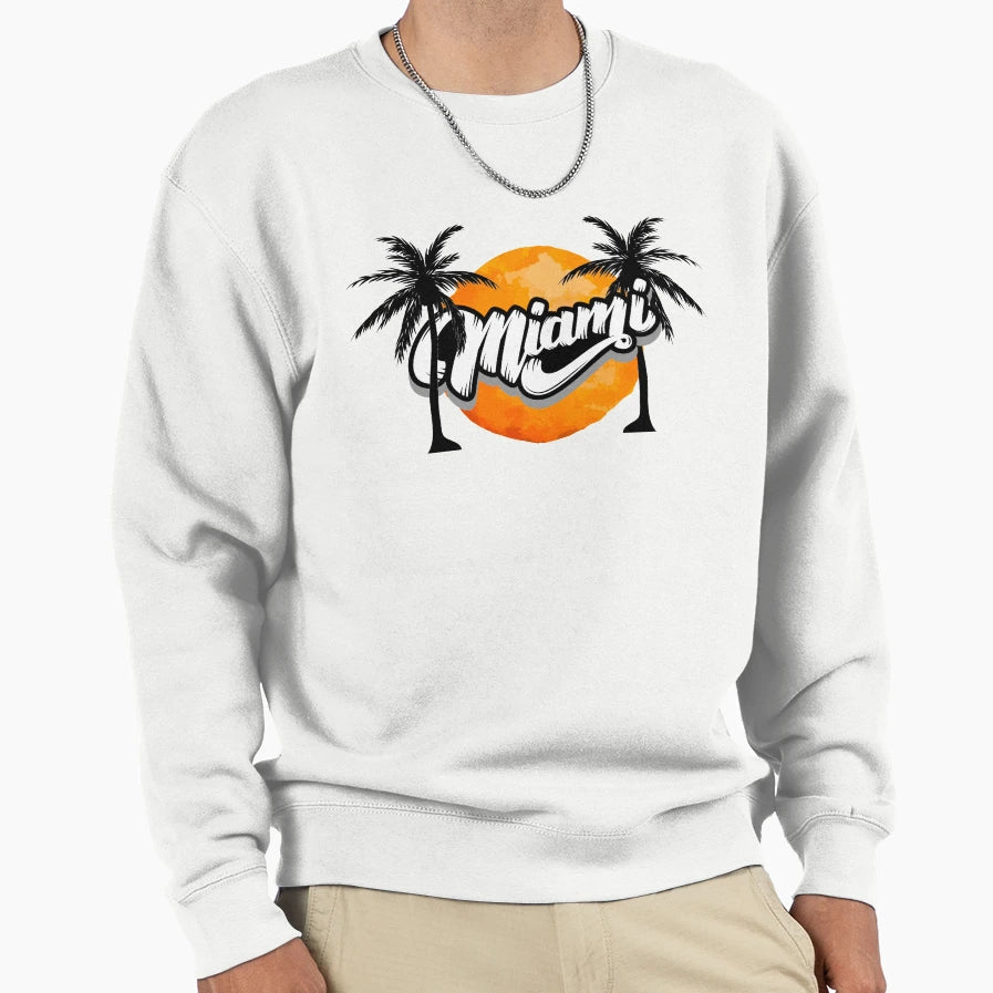 Miami Florida Usa America Summer Sun Sweatshirt - Graphic Print Men Women - T-Shirt, Sweatshirt, Hoodie
