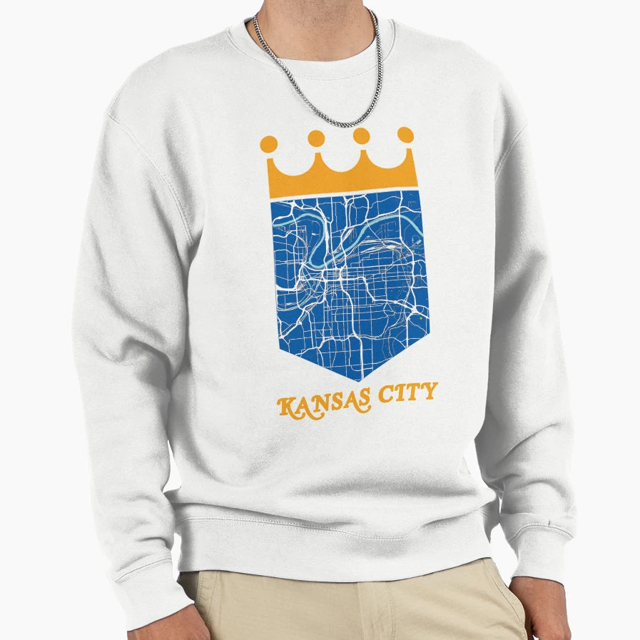 Kansas City Crown Map Sweatshirt - Aesthetic Graphic Unisex - T-Shirt, Sweatshirt, Hoodie