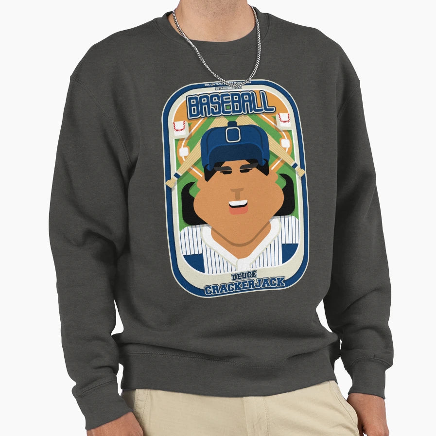 Baseball Blue Pinstripes Deuce Sweatshirt - Casual Everyday Wear Men Women - T-Shirt, Sweatshirt, Hoodie