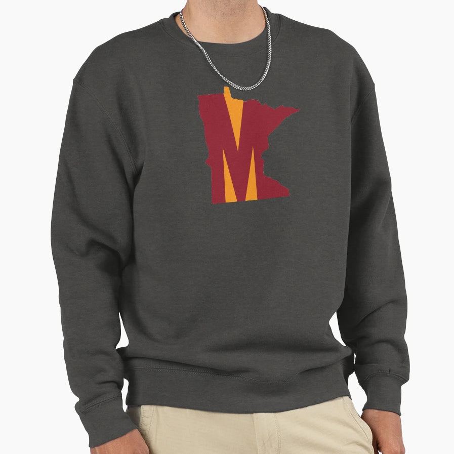 Minnesota Maroon M Golden Version 2 Sweatshirt - Custom Art Print Men Women - T-Shirt, Sweatshirt, Hoodie