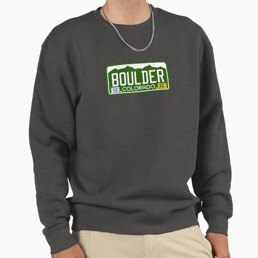 Colorado License Plate Boulder Sweatshirt - Trendy Graphic Men Women - T-Shirt, Sweatshirt, Hoodie
