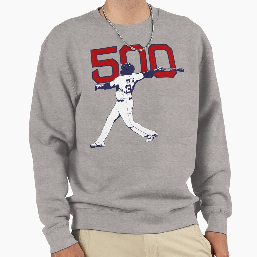 500 David Ortiz Sweatshirt - Minimalist Print for Adults - T-Shirt, Sweatshirt, Hoodie