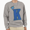 Blue Letter K Sweatshirt - Custom Art Print Men Women - T-Shirt, Sweatshirt, Hoodie