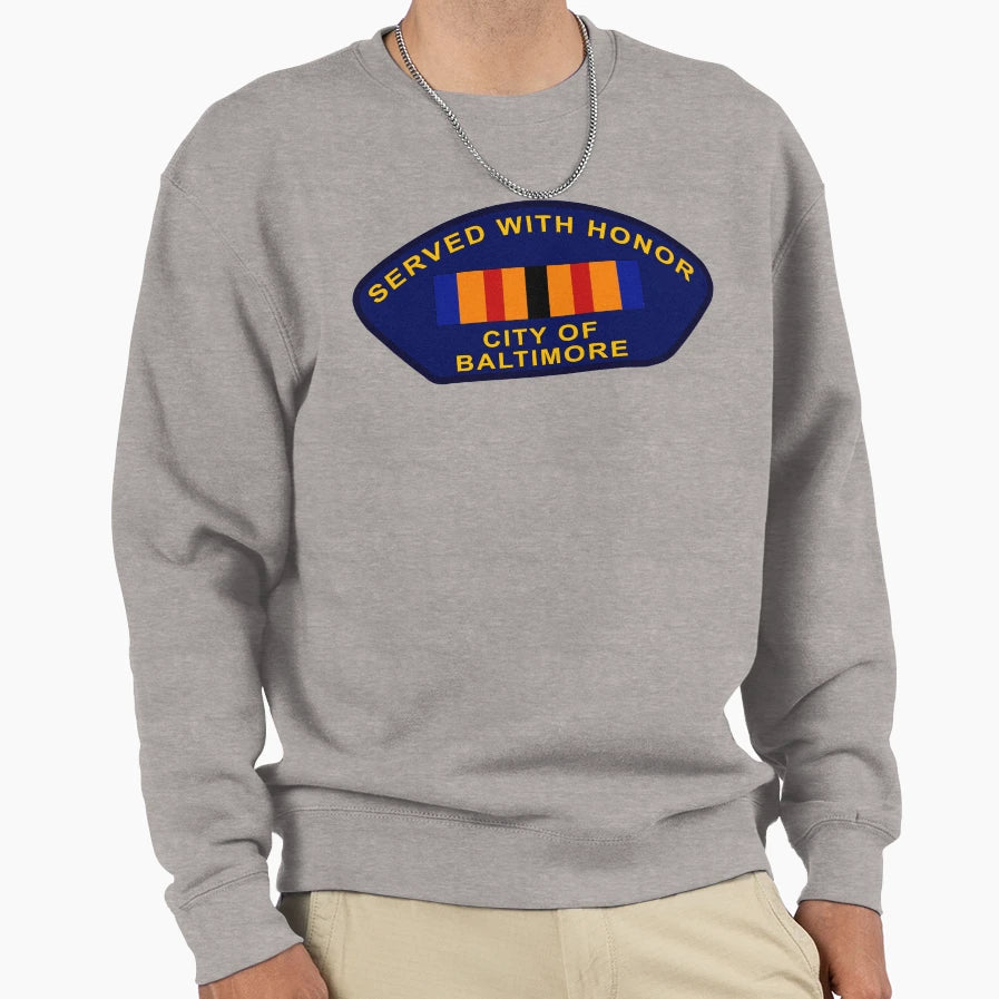 Served Honor City Baltimore Sweatshirt - Trendy Graphic Unisex - T-Shirt, Sweatshirt, Hoodie