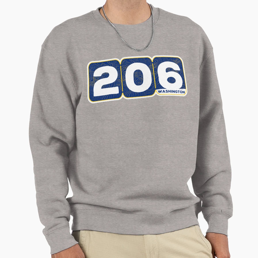 Area Code 206 Pt 3 Sweatshirt - Minimalist Print for Adults - T-Shirt, Sweatshirt, Hoodie