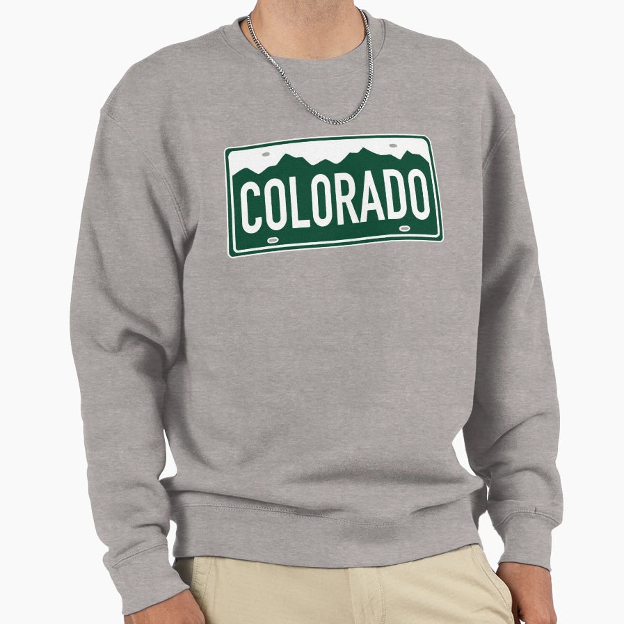 Colorado White Green Colorado License Sweatshirt - Custom Art Print Unisex - T-Shirt, Sweatshirt, Hoodie