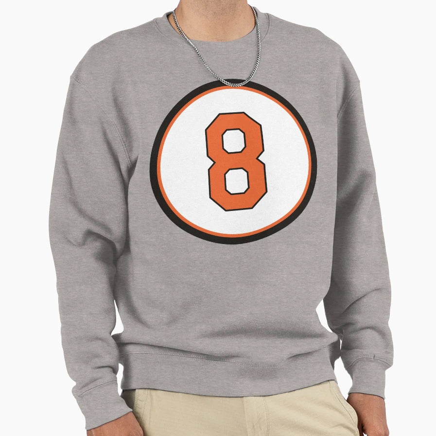 Cal Ripken Jr 8 Jersey Number Sweatshirt - Unique Graphic for Adults - T-Shirt, Sweatshirt, Hoodie