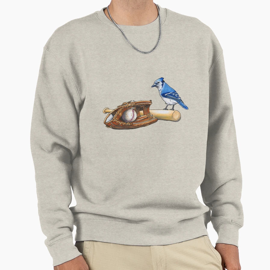 Play Ball Blue Jay Glove Bat And Sweatshirt - Unique Graphic Unisex - T-Shirt, Sweatshirt, Hoodie