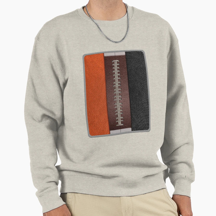 Football Orange And Black Team Spirit Sweatshirt - Unique Graphic Unisex - T-Shirt, Sweatshirt, Hoodie