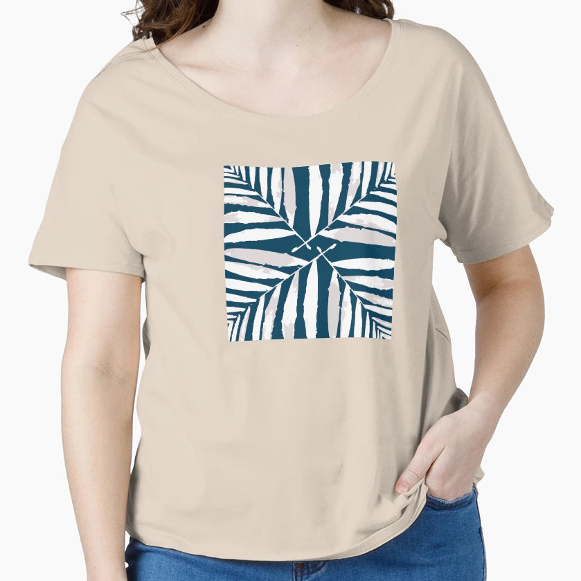 Geometric White Dark Blue Tropical T-Shirt - Casual Everyday Wear Unisex - T-Shirt, Sweatshirt, Hoodie