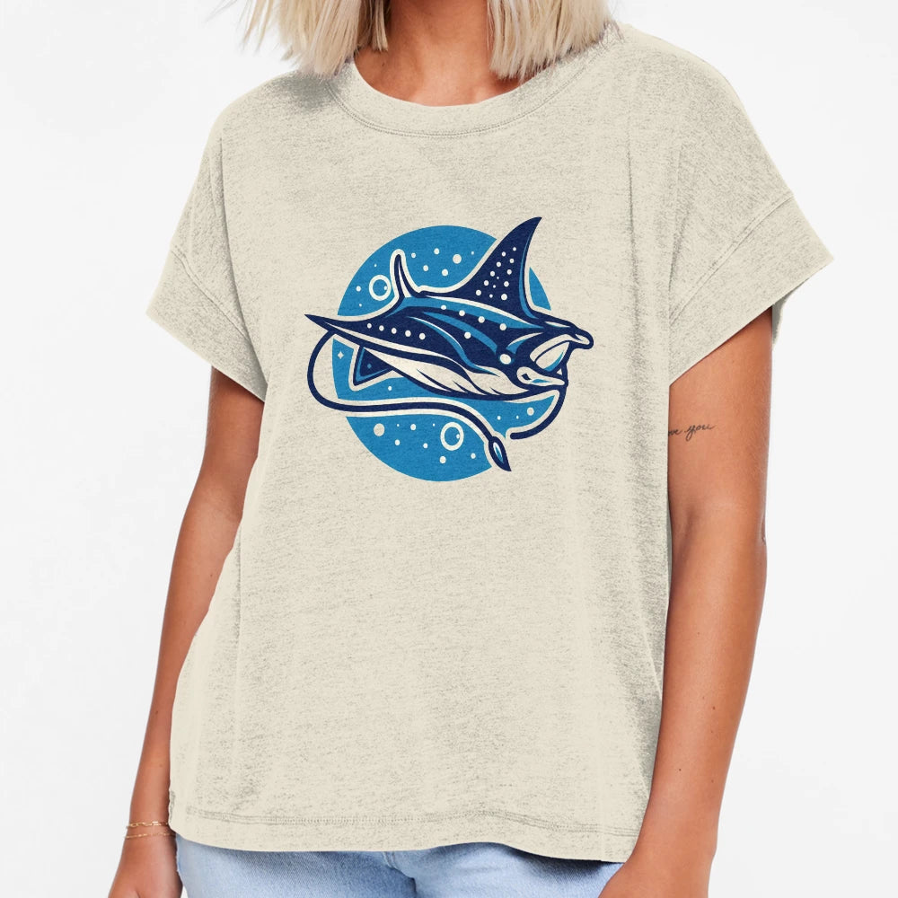 Blue Manta Ray T-Shirt - Casual Everyday Wear Men Women - T-Shirt, Sweatshirt, Hoodie