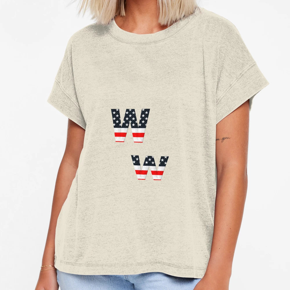 Alphabet Usa W T-Shirt - Fun Novelty Design Men Women - T-Shirt, Sweatshirt, Hoodie