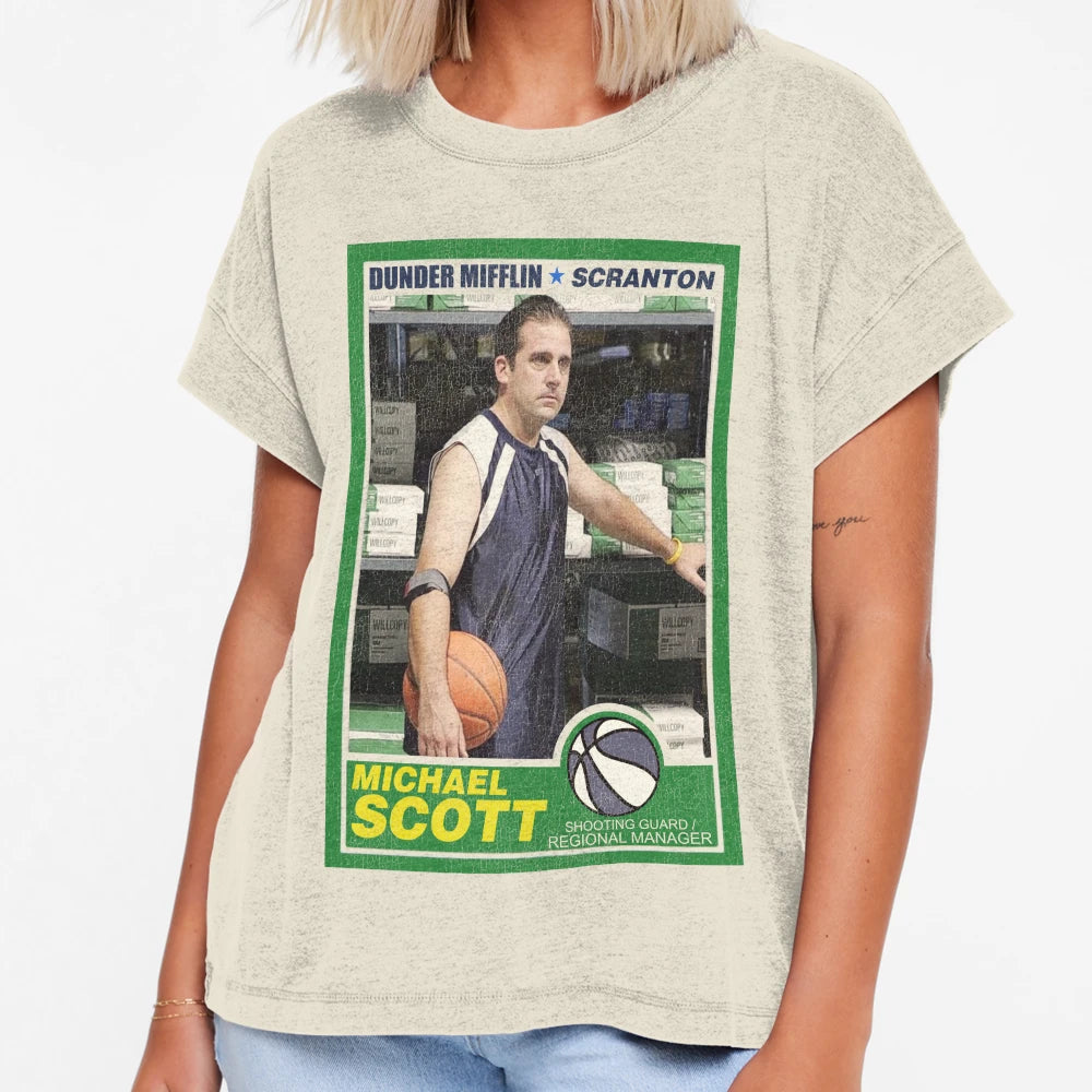 Michael Scott Basketball Trading T-Shirt - Casual Everyday Wear Men Women - T-Shirt, Sweatshirt, Hoodie