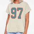 97 Number Aqua Orange Lucky Sports T-Shirt - Aesthetic Graphic Men Women - T-Shirt, Sweatshirt, Hoodie