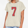 Sports Number 7 Red Black Color Lucky T-Shirt - Novelty Apparel Unisex - T-Shirt, Sweatshirt, Hoodie