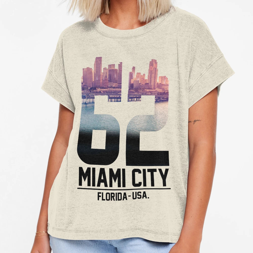 Miami City Florida T-Shirt - Custom Art Print Men Women - T-Shirt, Sweatshirt, Hoodie