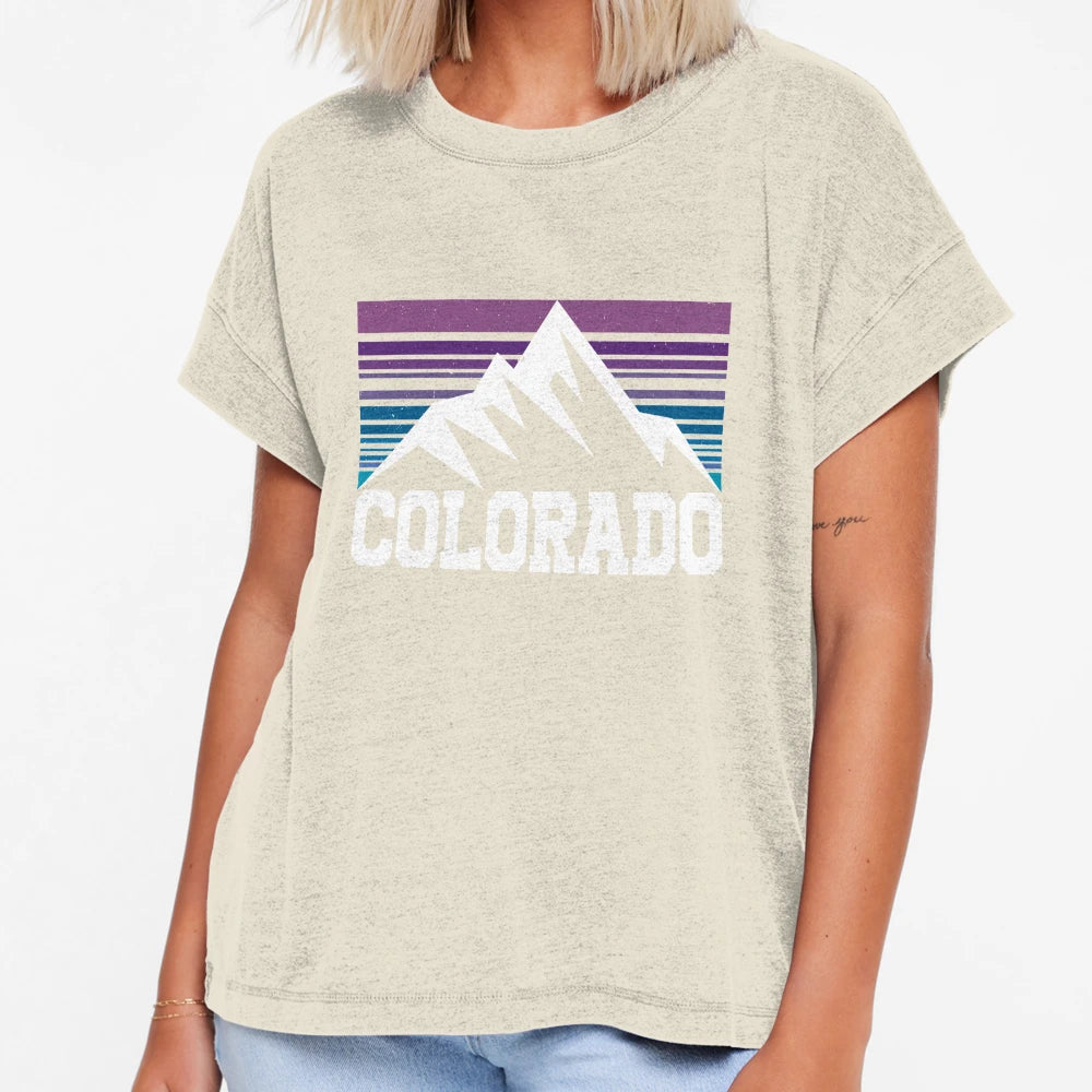 Rocky Moutains Purple Sunset Colorado T-Shirt - Aesthetic Graphic Men Women - T-Shirt, Sweatshirt, Hoodie