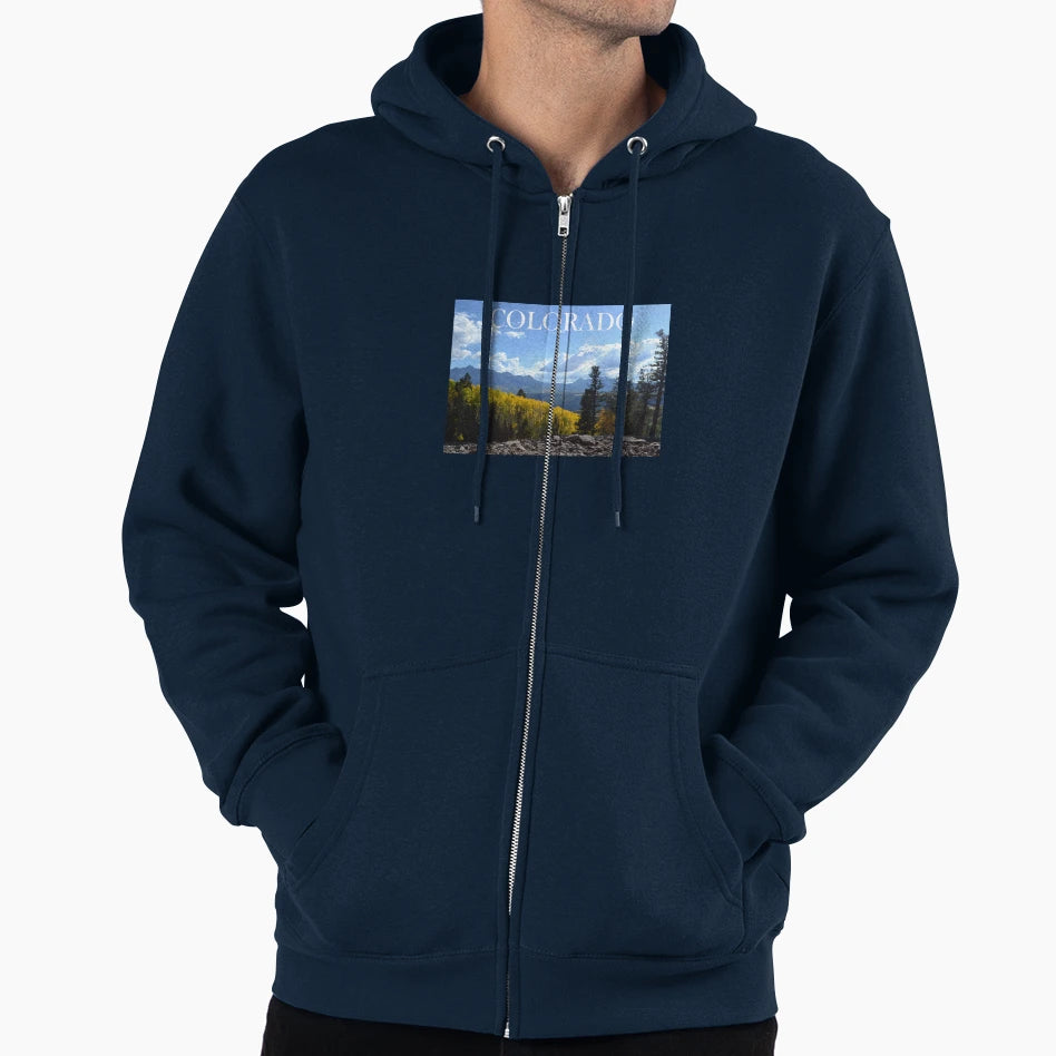 Colorado Rocky Mountains And Aspen Hoodie - Aesthetic Graphic for Adults - T-Shirt, Sweatshirt, Hoodie