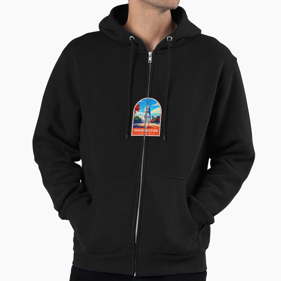 Washington United States Travel Hoodie - Aesthetic Graphic Unisex - T-Shirt, Sweatshirt, Hoodie
