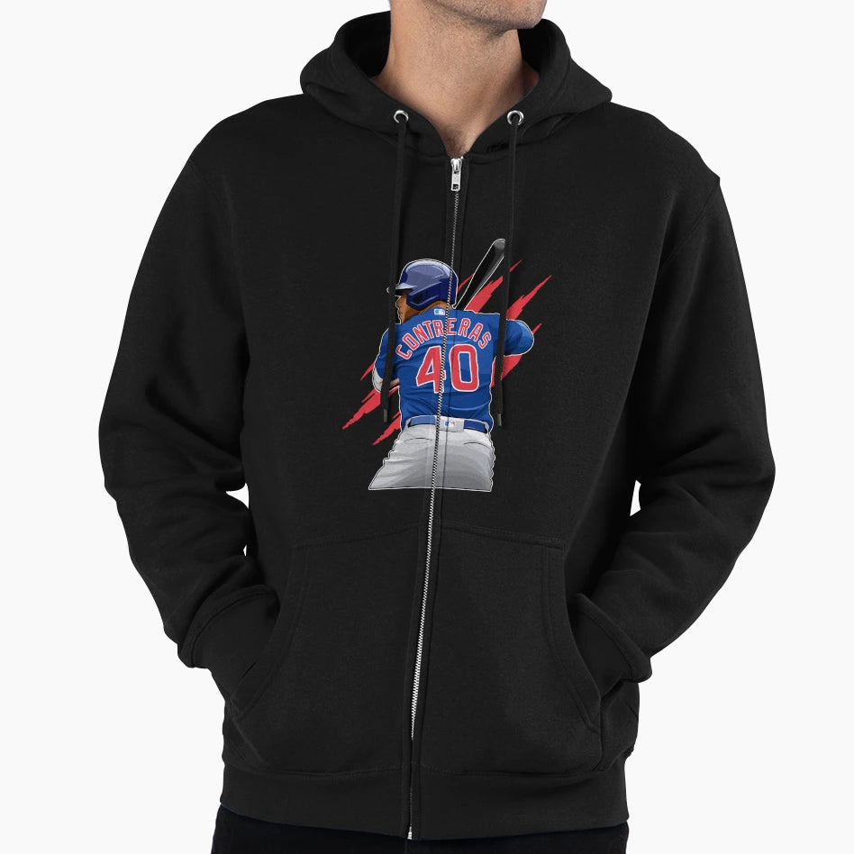 Willson Contreras Bats Ready 40 Claw Hoodie - Novelty Apparel for Adults - T-Shirt, Sweatshirt, Hoodie