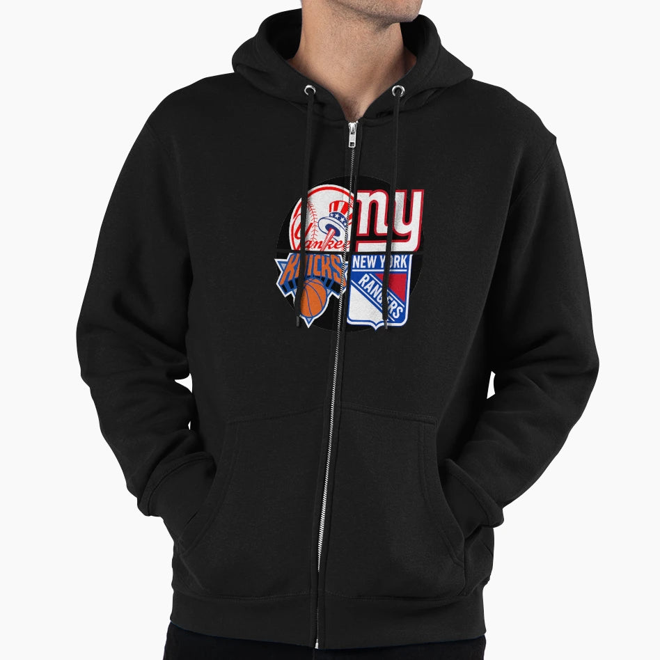 New York Sports Quad 1 Hoodie - Novelty Apparel Men Women - T-Shirt, Sweatshirt, Hoodie