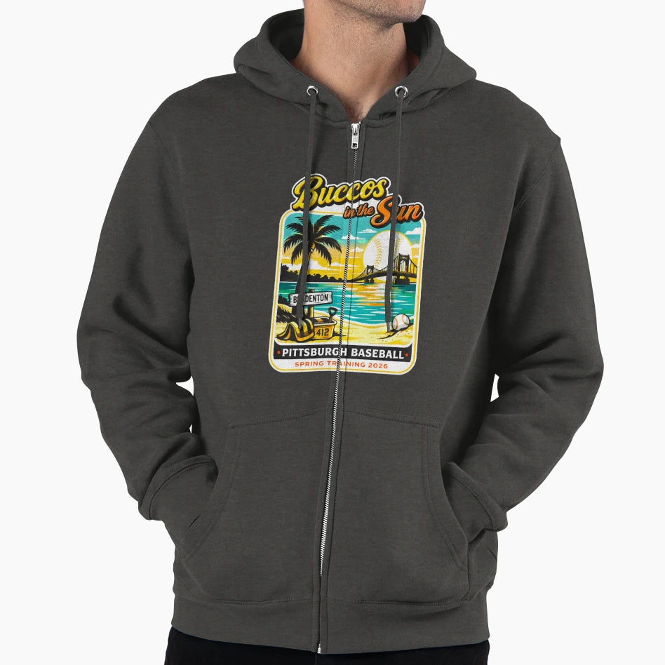 Buccos Sun Pittsburgh Baseball Spring Hoodie - Trendy Graphic Unisex - T-Shirt, Sweatshirt, Hoodie