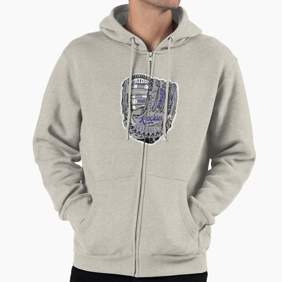 Rockies Baseball Glove Hoodie - Aesthetic Graphic Men Women - T-Shirt, Sweatshirt, Hoodie