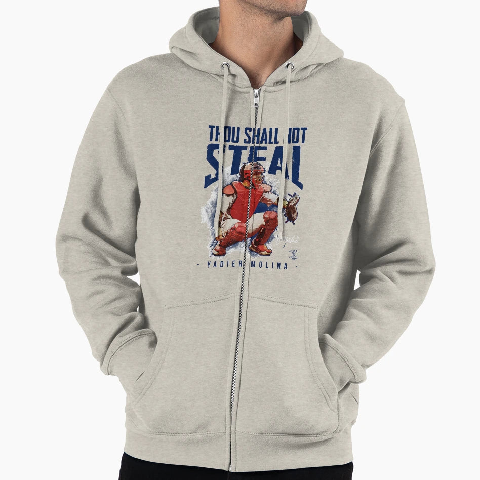 Yadier Molina Thou Shall Not Steal Hoodie - Streetwear Style for Adults - T-Shirt, Sweatshirt, Hoodie