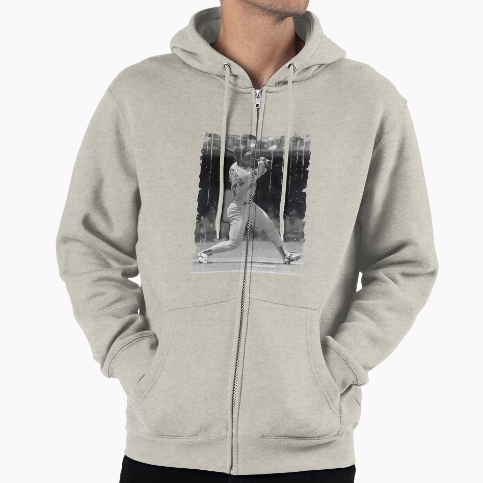 Baseball Legend Grayscale Action Shot Hoodie - Trendy Graphic Men Women - T-Shirt, Sweatshirt, Hoodie