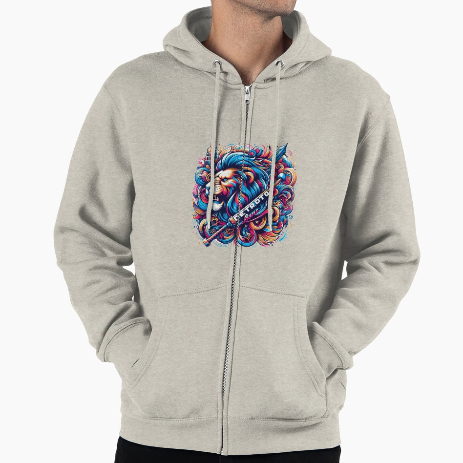 Fierce Feline Detroit Lion Fanatic Hoodie - Streetwear Style Unisex - T-Shirt, Sweatshirt, Hoodie