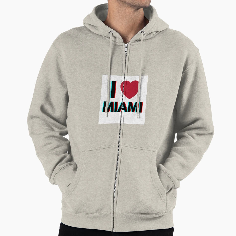 I Love Miami Hoodie - Custom Art Print Unisex - T-Shirt, Sweatshirt, Hoodie
