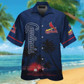 St Louis Cardinals Short Sleeve Button Up Tropical - Adult & Kids T-Shirts, Sweatshirts & Hoodies apparel design preview 1