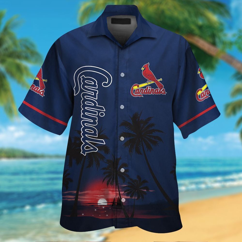 St Louis Cardinals Short Sleeve Button Up Tropical - Adult & Kids T-Shirts, Sweatshirts & Hoodies apparel design preview 1