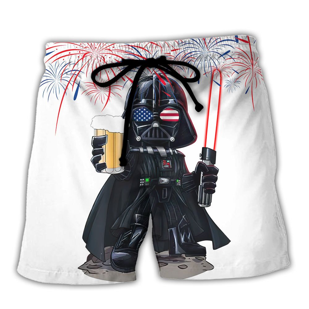 Starwars Independence Day Darth Vader With Beer - Adult & Kids T-Shirts, Sweatshirts & Hoodies apparel design preview 1