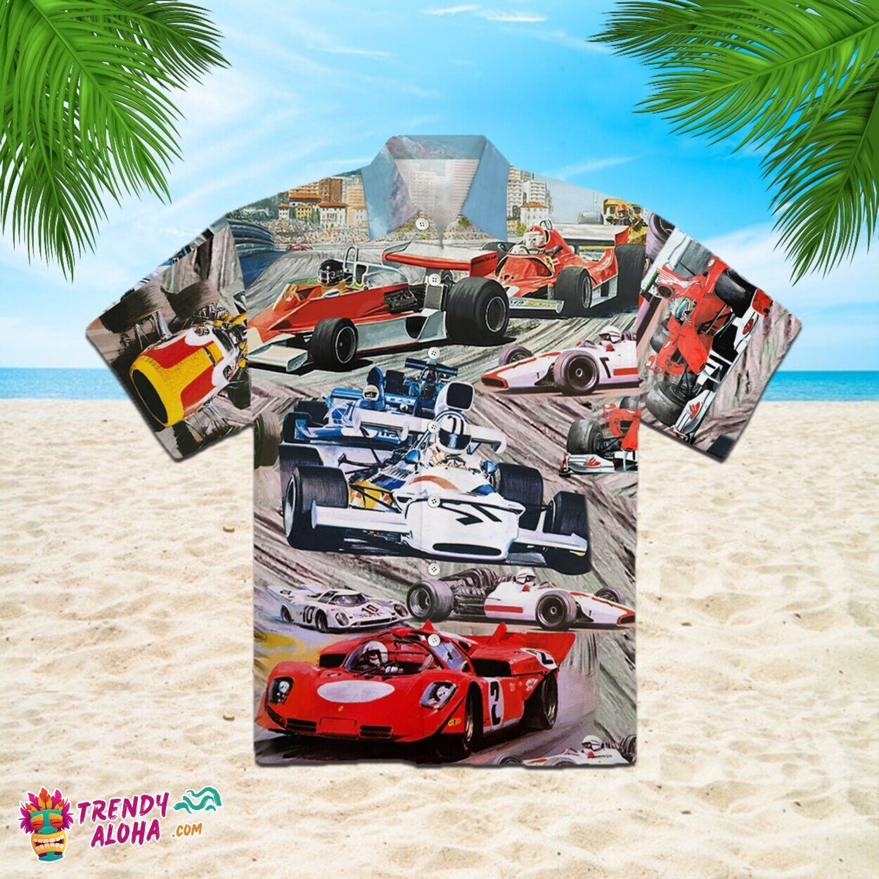 Summer Speed Racing Car Enthusiast Aloha Hawaiian - Adult & Kids T-Shirts, Sweatshirts & Hoodies apparel design preview 1