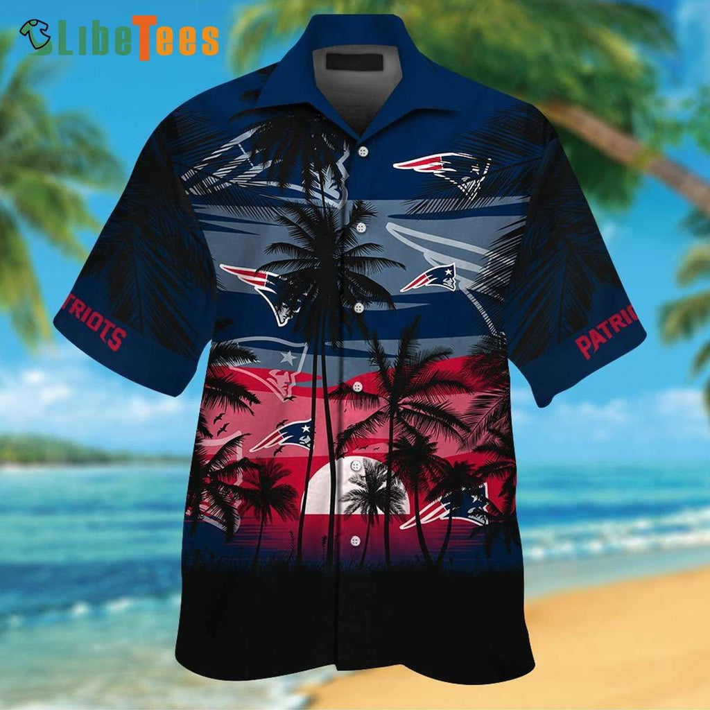 Sunset Patriots Tropical Hawaiian for New England - Adult & Kids T-Shirts, Sweatshirts & Hoodies apparel design preview 1