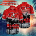Tampa Bay Buccaneers Grandpa With Kid's Name Hawaiian - Adult & Kids T-Shirts, Sweatshirts & Hoodies apparel design preview 1
