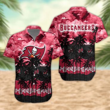 Tampa Bay Buccaneers Palm Trees Sunset Hawaiian - Adult & Kids T-Shirts, Sweatshirts & Hoodies apparel design preview 1