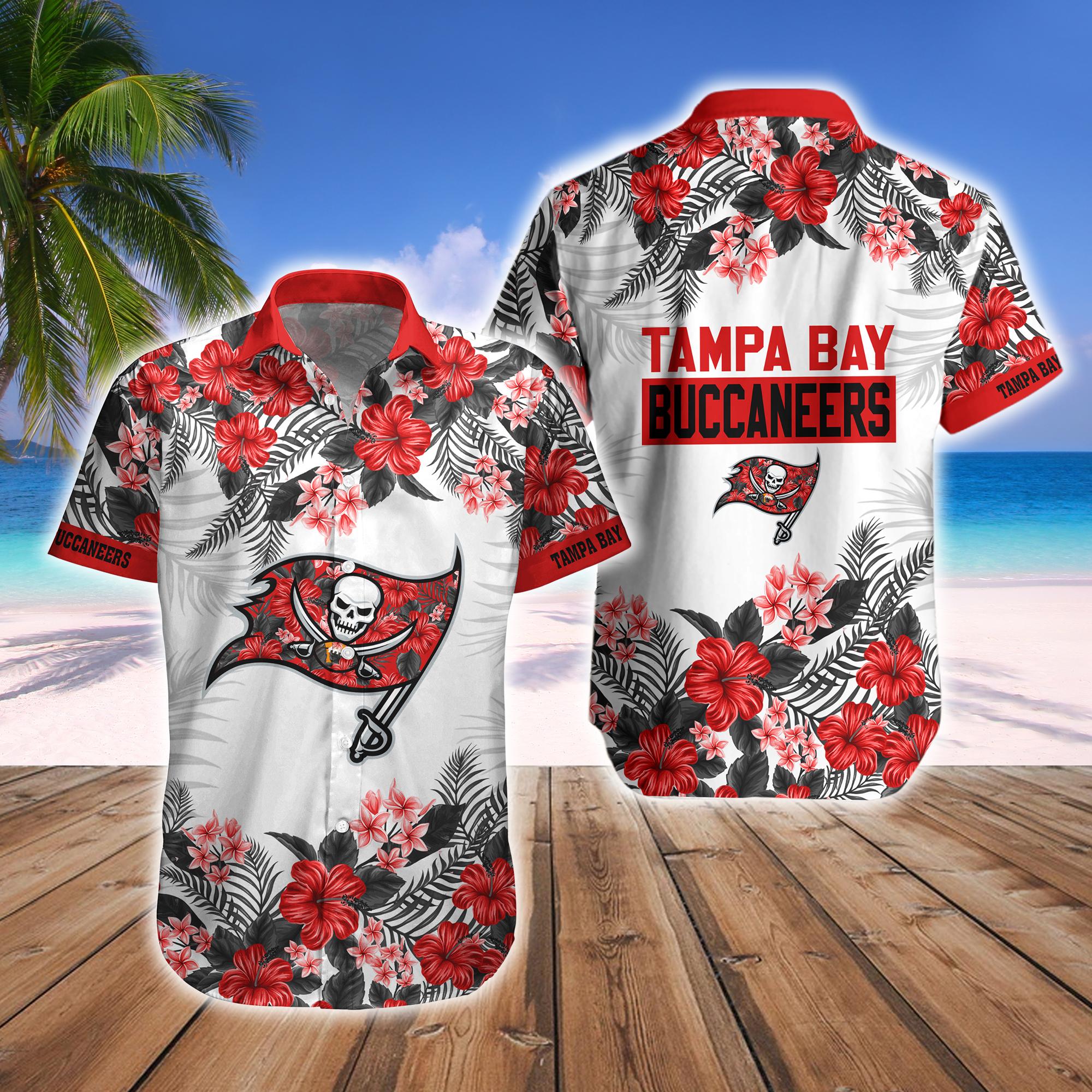 Tampa Bay Buccaneers Pirate Cove Hawaiian Shorts - Adult & Kids T-Shirts, Sweatshirts & Hoodies apparel design preview 1