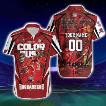 Tampa Bay Buccaneers Red Tide Playmaker Hawaiian - Adult & Kids T-Shirts, Sweatshirts & Hoodies apparel design preview 1