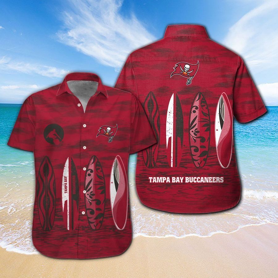 Tampa Bay Buccaneers Short Sleeve Button Up Tropical - Adult & Kids T-Shirts, Sweatshirts & Hoodies apparel design preview 1