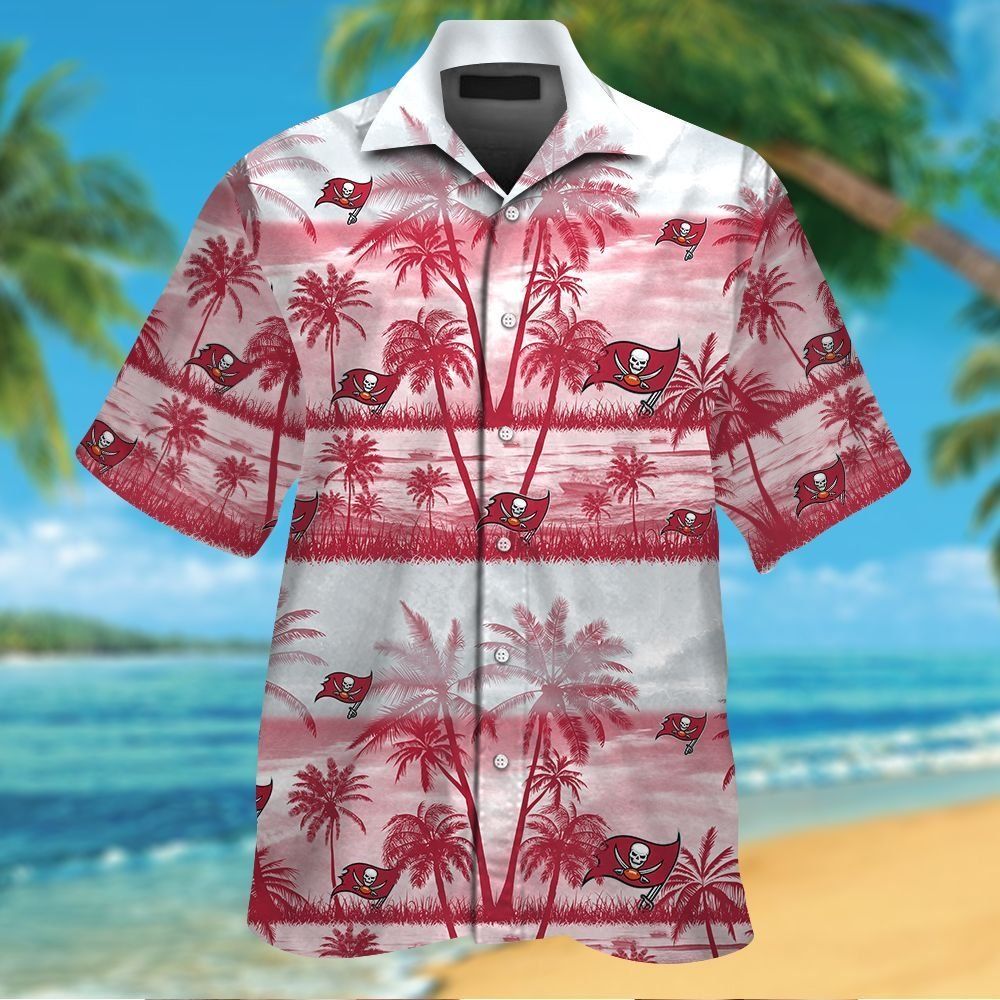 Tampa Bay Buccaneers Short Sleeve Button Up Tropical - Adult & Kids T-Shirts, Sweatshirts & Hoodies apparel design preview 1