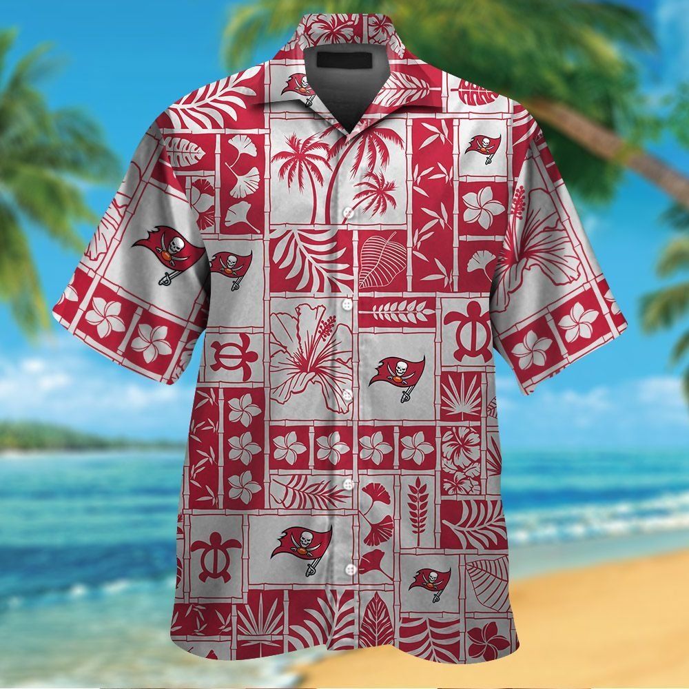 Tampa Bay Buccaneers Short Sleeve Button Up Tropical - Adult & Kids T-Shirts, Sweatshirts & Hoodies apparel design preview 1