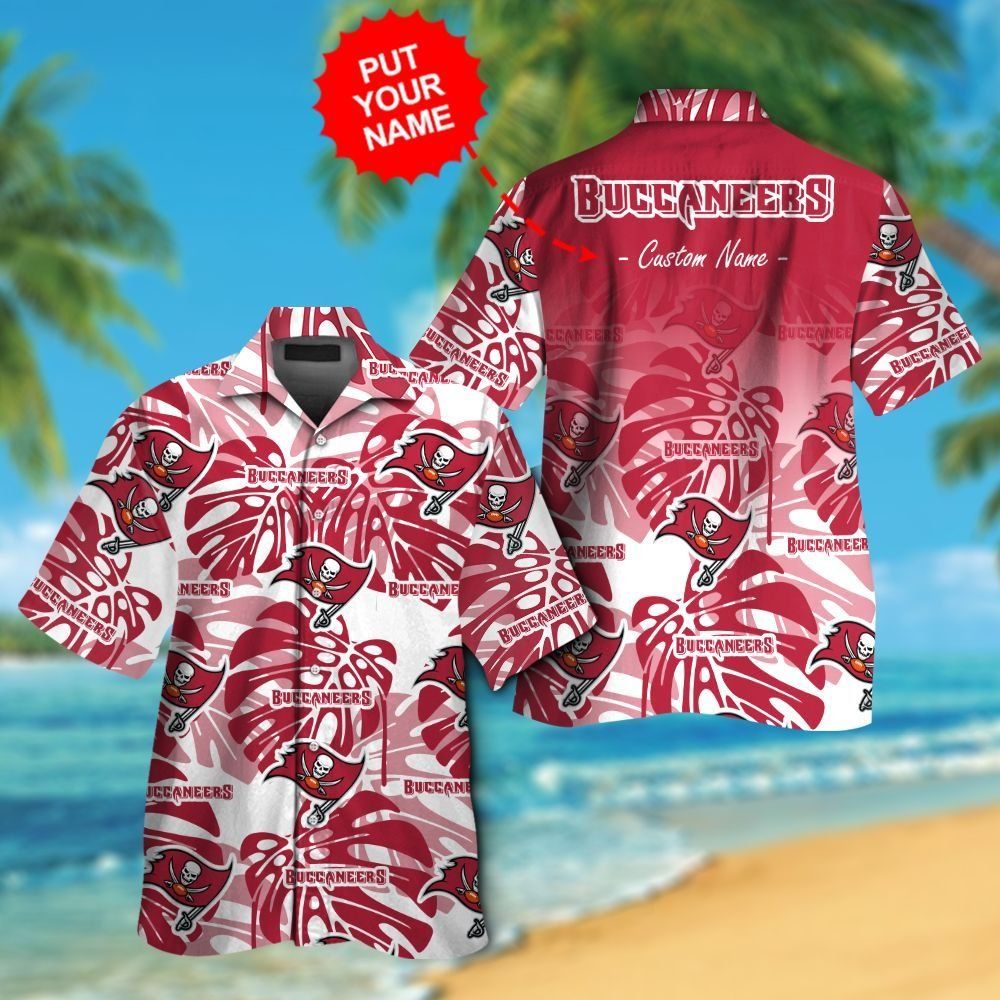 Tampa Bay Buccaneers Short Sleeve Button Up Tropical - Adult & Kids T-Shirts, Sweatshirts & Hoodies apparel design preview 1