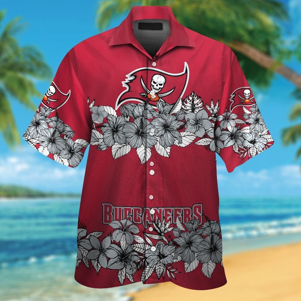 Tampa Bay Buccaneers Short Sleeve Button Up Tropical - Adult & Kids T-Shirts, Sweatshirts & Hoodies apparel design preview 1
