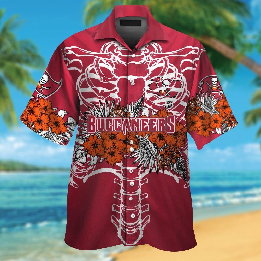 Tampa Bay Buccaneers Short Sleeve Button Up Tropical - Adult & Kids T-Shirts, Sweatshirts & Hoodies apparel design preview 1