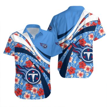 Tennessee Titans Hibiscus Breeze Hawaiian - Adult & Kids T-Shirts, Sweatshirts & Hoodies apparel design preview 1